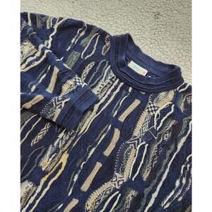 Vintage Authentic COOGI Australian Sweater 3D 100% Cotton Knit Multicolor Sz 7K